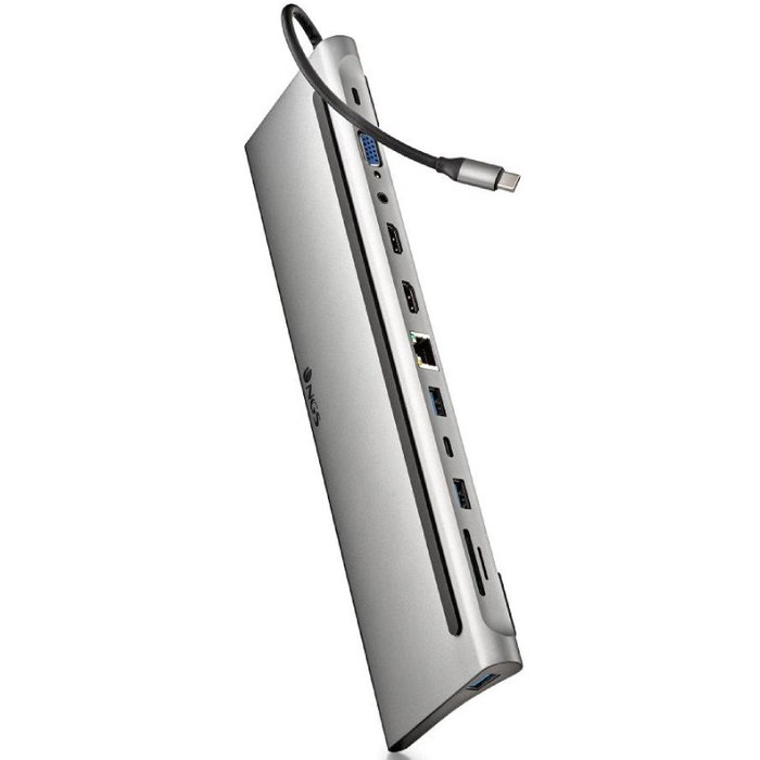 Ngs WonderDock12 Hub USB C 12 en 1 Aluminio